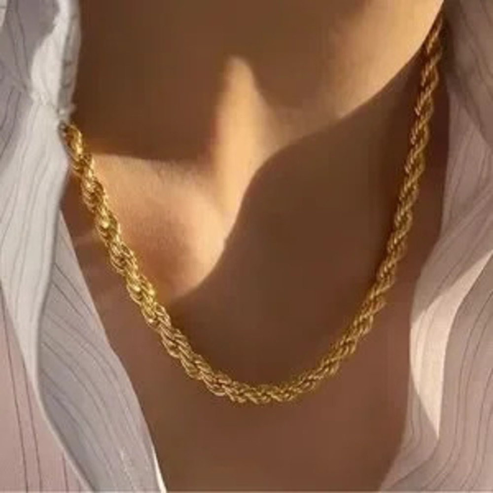 5mm stainless steel Twisted rope Chain Necklaces For Women and Men